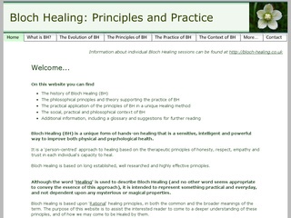 Bloch Healing: Principles and Practice